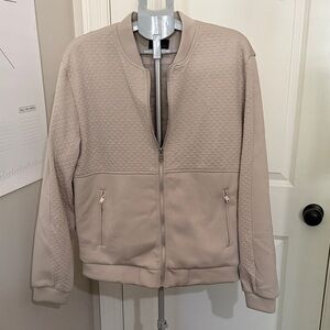 Marc Asher NY Beige Textured Bomber Jacket